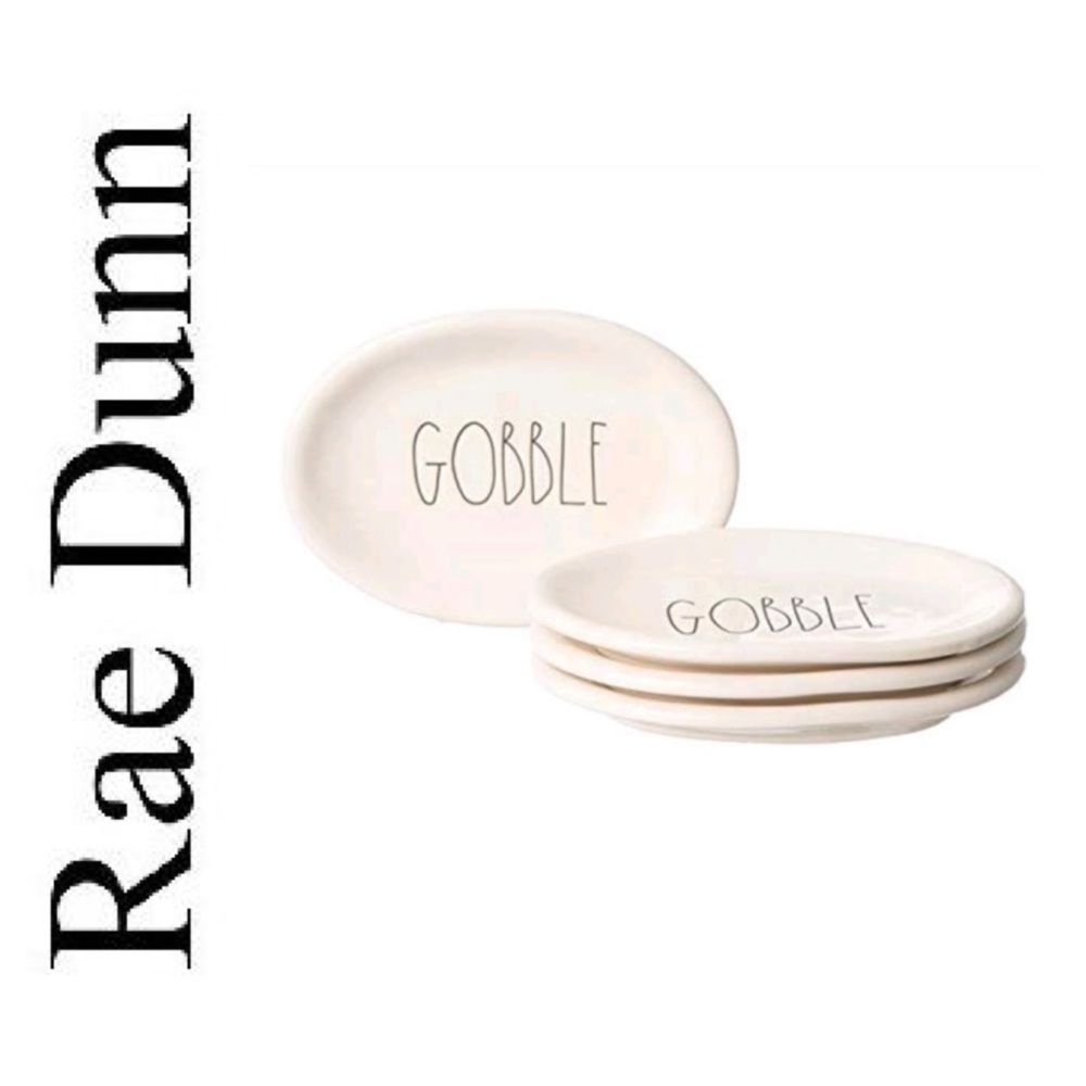 BRAND NEW set of 4 Rae Dunn appetizer plates